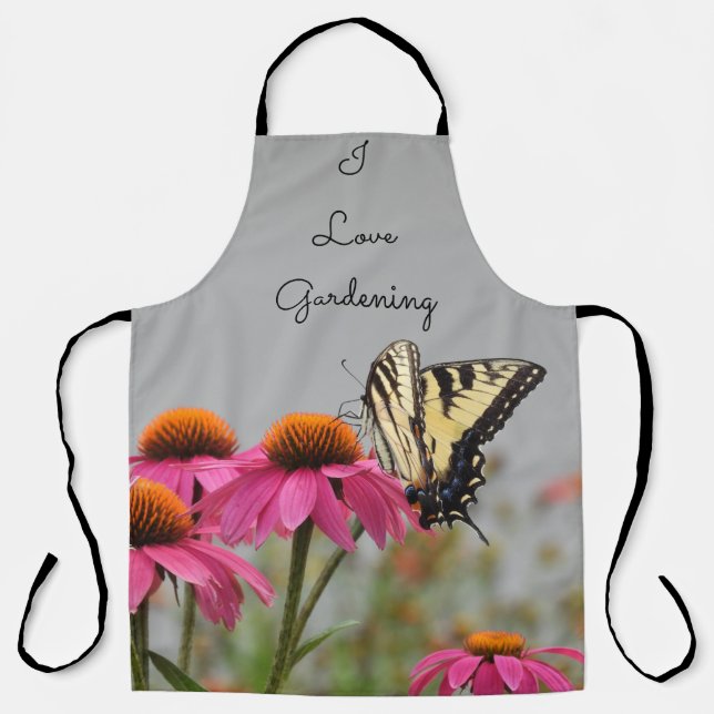 I love Gardening- Floral and Butterfly Apron (Front)
