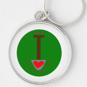 I Love Gardening Keychain