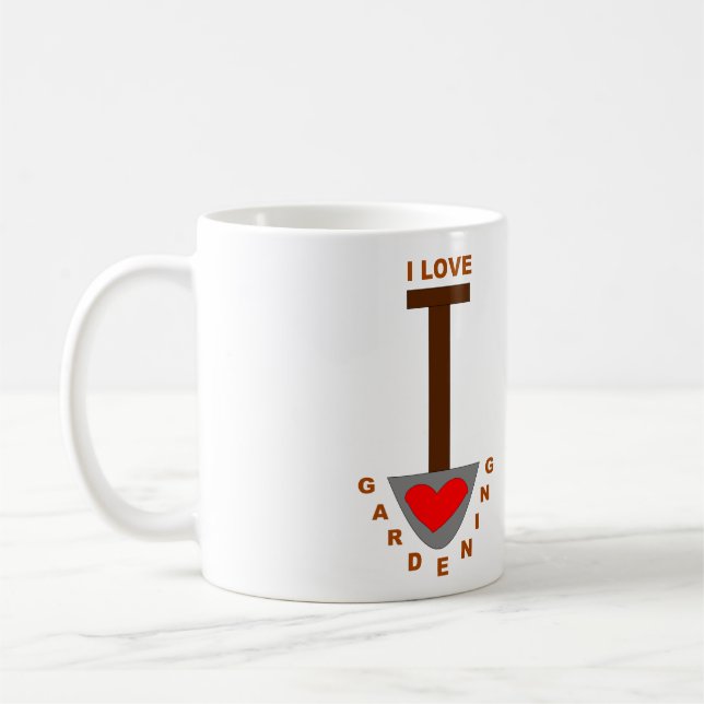 I Love Gardening Spade Mug (Left)
