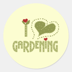 I Love Gardening Tshirts and Gifts Classic Round Sticker