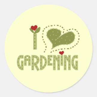 I Love Gardening Tshirts and Gifts Classic Round Sticker