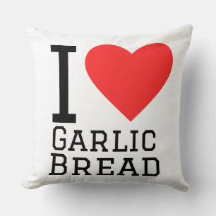 I love garlic bread square sticker throw pillow