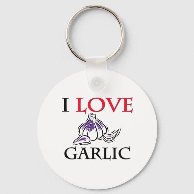 I Love Garlic Keychain (Front)