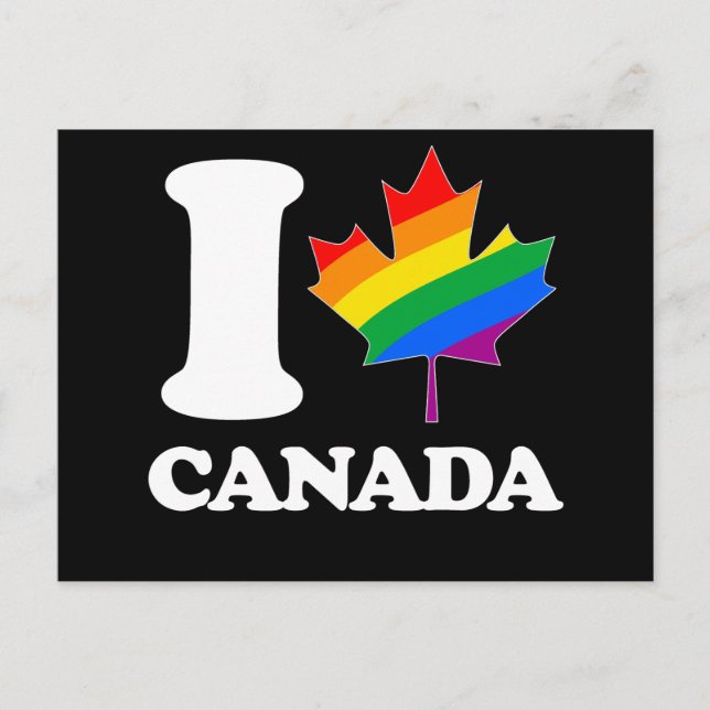 I LOVE GAY CANADA - - WHITE -.png Postcard (Front)