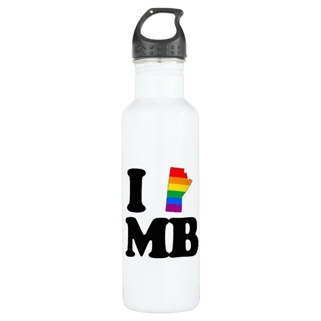 I LOVE GAY MANITOBA -.png 710 Ml Water Bottle (Front)