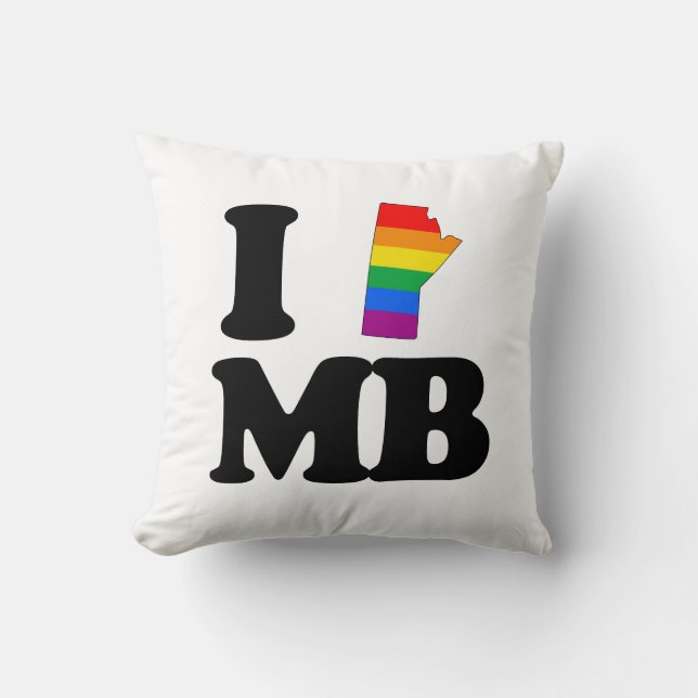 I LOVE GAY MANITOBA -.png Throw Pillow (Front)