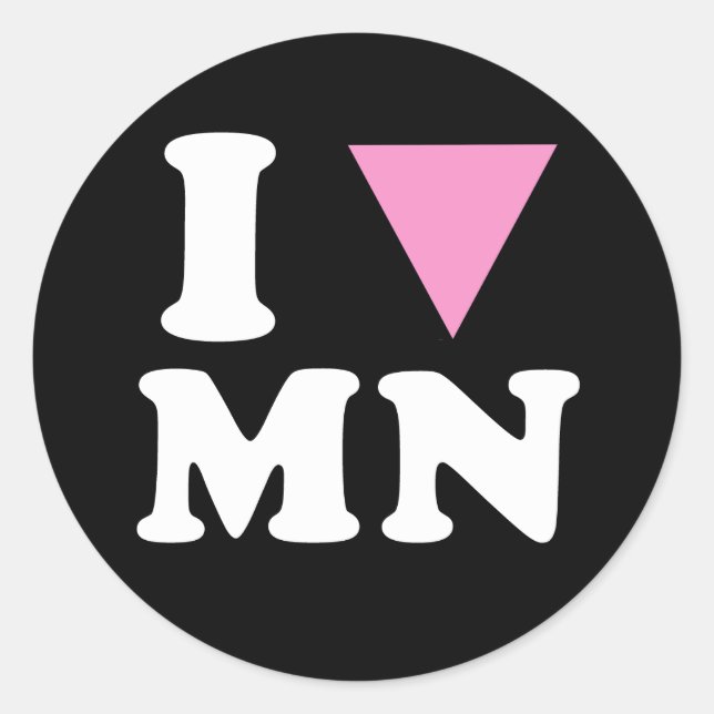 I LOVE GAY MN - WHITE -.png Classic Round Sticker (Front)