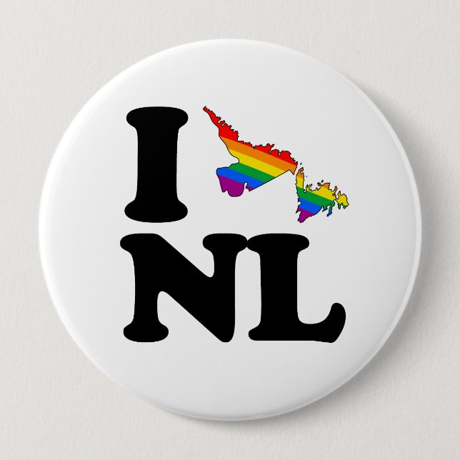 I LOVE GAY NEWFOUNDLAND -.png 4 Inch Round Button (Front)