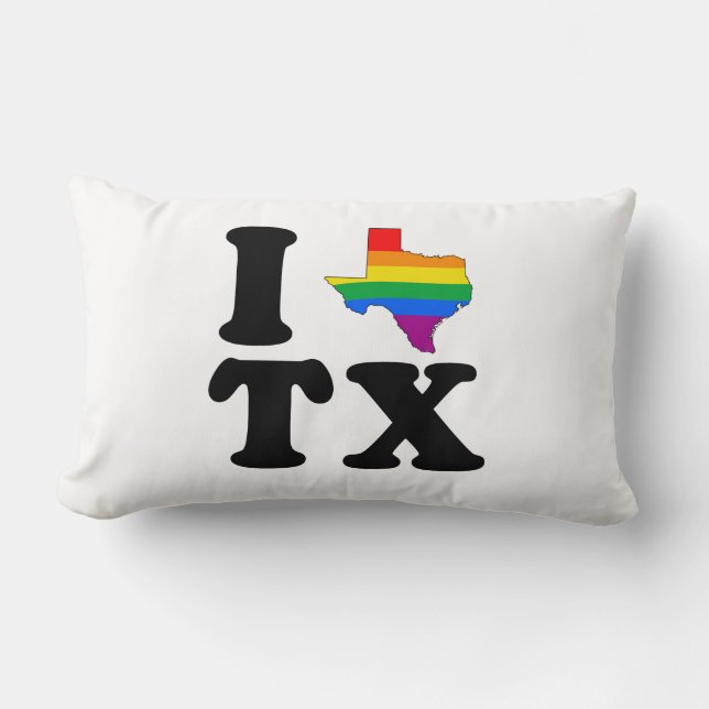 I LOVE GAY TEXAS LUMBAR PILLOW (Front)