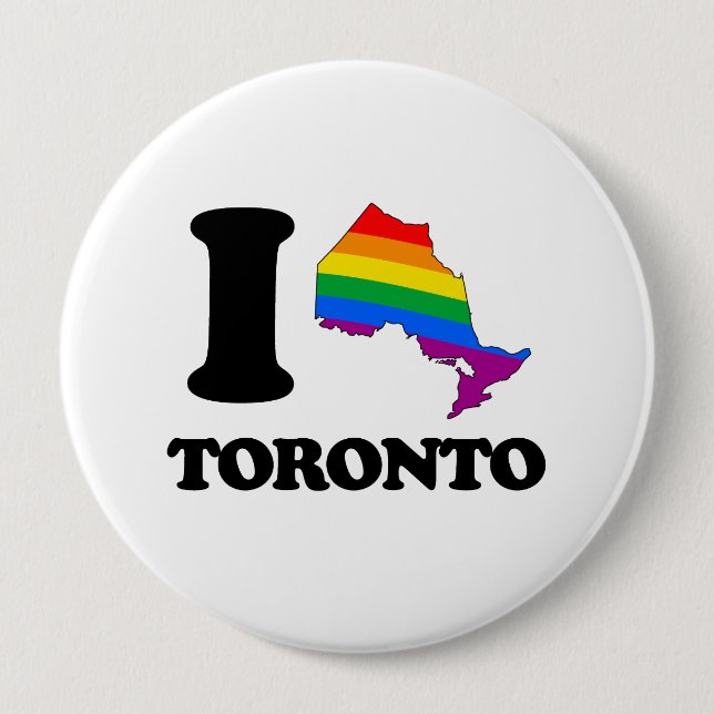 I LOVE GAY TORONTO -.png 4 Inch Round Button (Front)