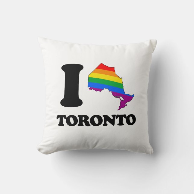 I LOVE GAY TORONTO -.png Throw Pillow (Front)