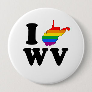 I LOVE GAY WEST VIRGINIA 4 INCH ROUND BUTTON