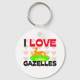 I Love Gazelles Keychain