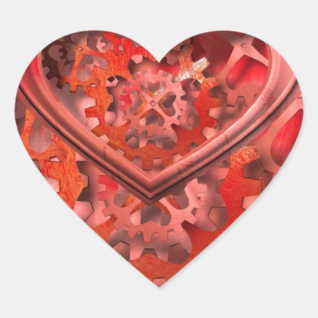 I love gears heart sticker (Front)