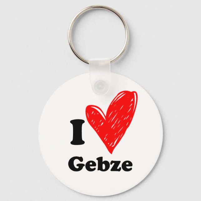 I Love Gebze Keychain (Front)