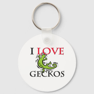 I Love Geckos Keychain