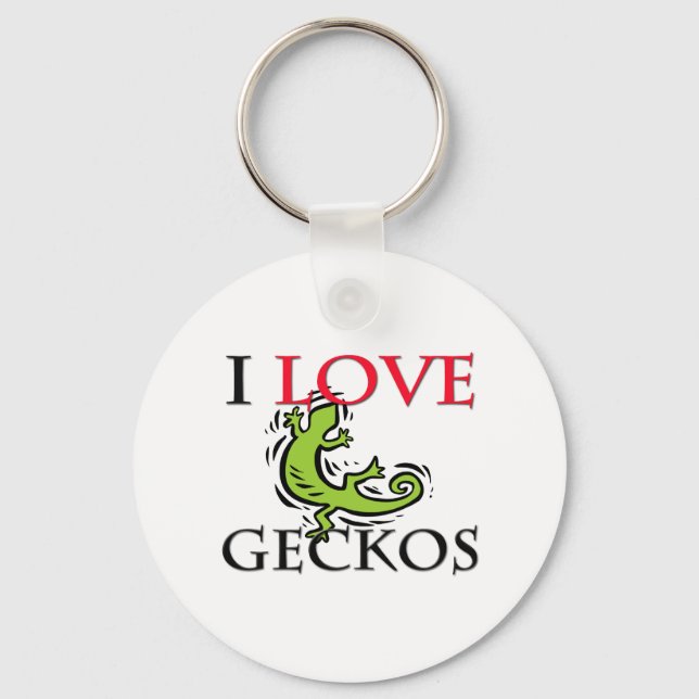 I Love Geckos Keychain (Front)