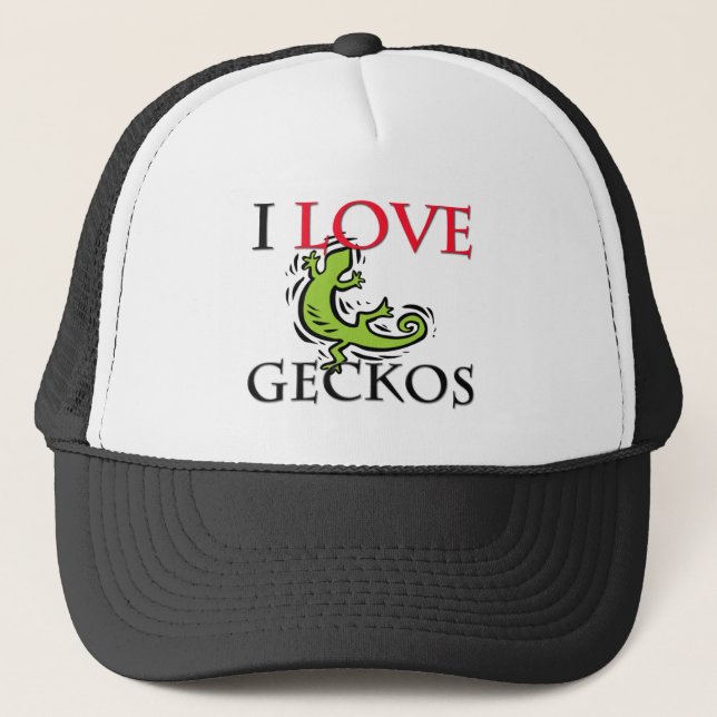 I Love Geckos Trucker Hat (Front)