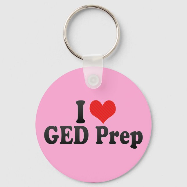 I Love GED Prep Keychain (Front)