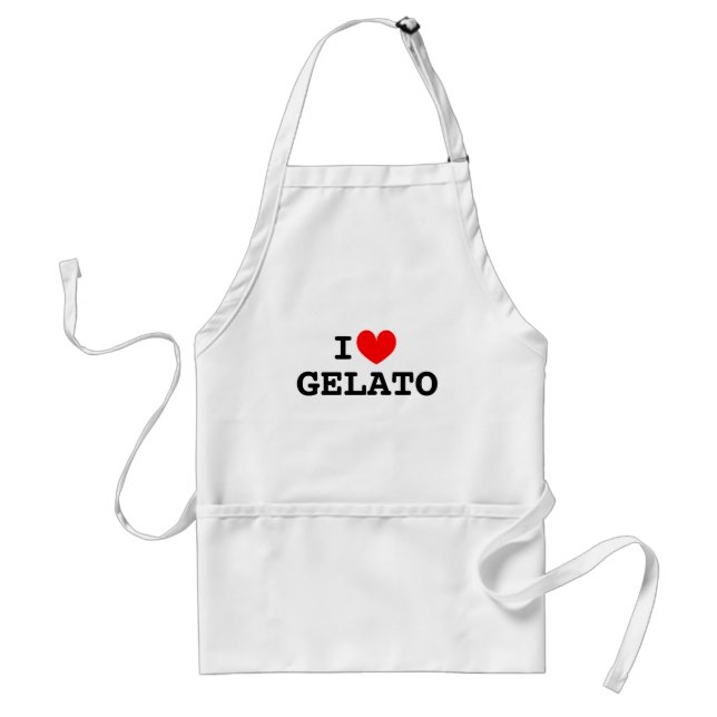I love gelato. Funny apron for ice cream maker (Front)