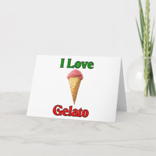 I Love Gelato (Italian Ice Cream) Holiday Card