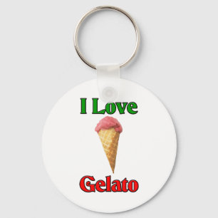 I Love Gelato (Italian Ice Cream) Keychain