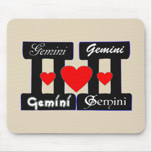 ♊★😍I Love Gemini-Best-Zodiac Sign Durable Mouse Pad