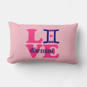 ♊★😍I Love Gemini-Best-Zodiac Sign Fab Lumbar Pillow