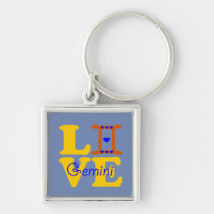 ♊★😍I Love Gemini-Best-Zodiac Sign Premium Keychain