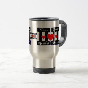 ♊★😍I Love Gemini-Best-Zodiac Sign Travel/Commuter Travel Mug