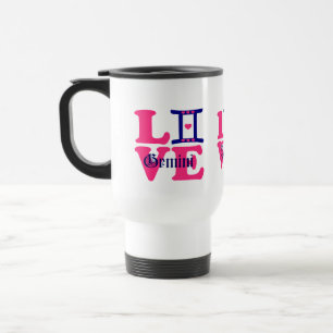♊★😍I Love Gemini-Best-Zodiac Sign Travel/Commuter Travel Mug