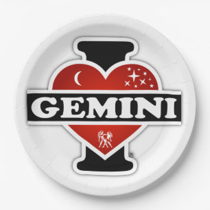 I Love Gemini Paper Plate