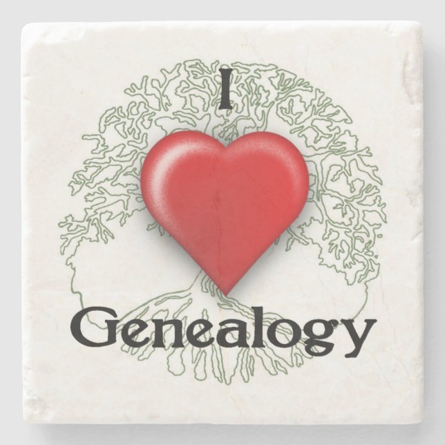 I love Genealogy Custom Coasters (Front)