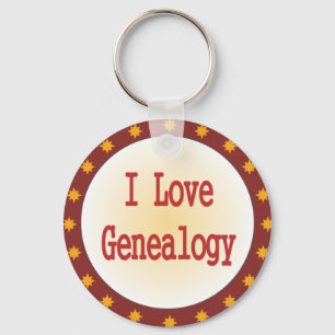 I Love Genealogy Keychain