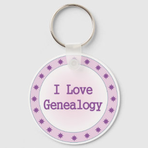 I Love Genealogy Keychain