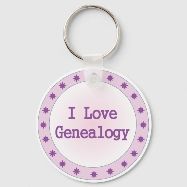I Love Genealogy Keychain (Front)