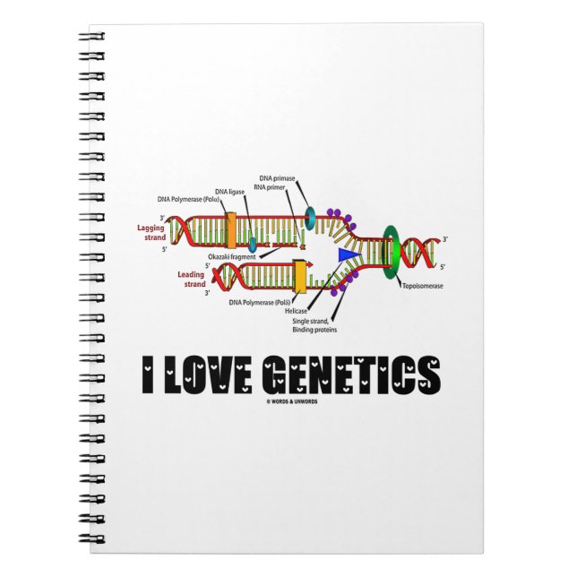 I Love Genetics (DNA Replication) Notebook (Front)