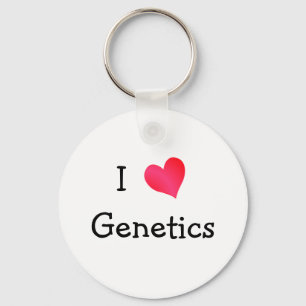 I Love Genetics Keychain