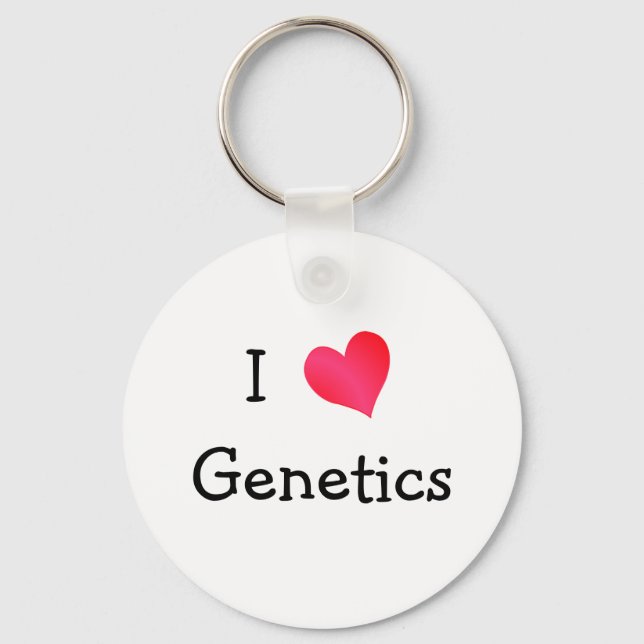 I Love Genetics Keychain (Front)
