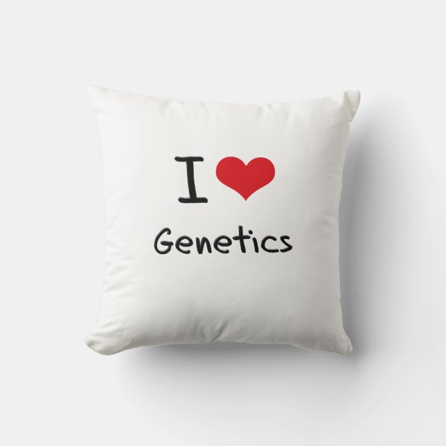 I Love Genetics Throw Pillow (Front)
