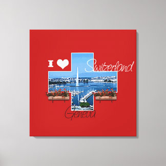I love Geneva, Switzerland - Wrapped Canvas