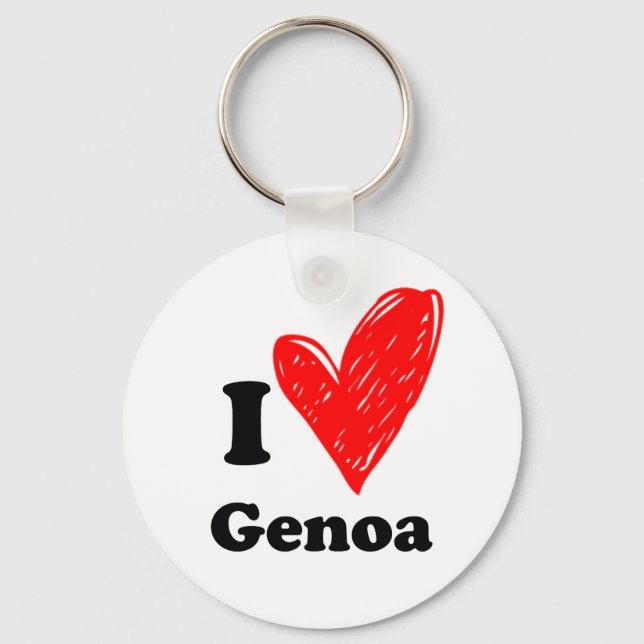 I Love Genoa Keychain (Front)