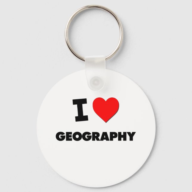 I Love Geography Keychain (Front)