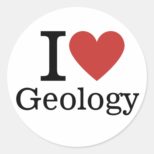 I ❤️ Love Geology for Students/Faculty CUSTOM Classic Round Sticker (Front)