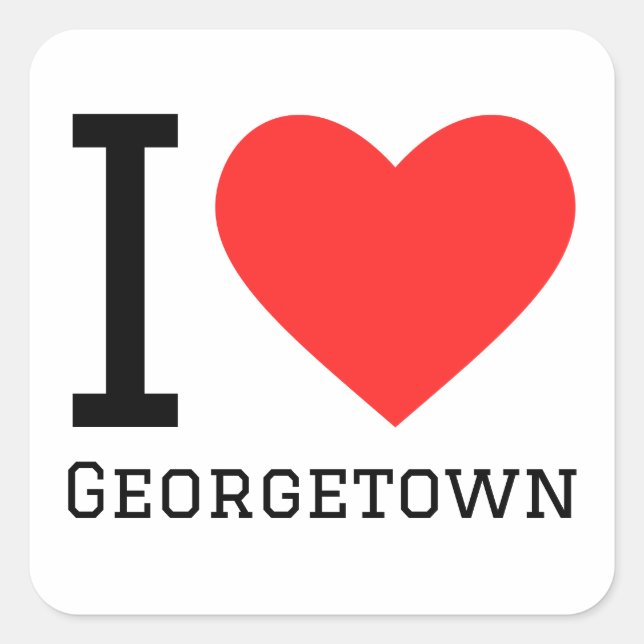 I love Georgetown  Square Sticker (Front)