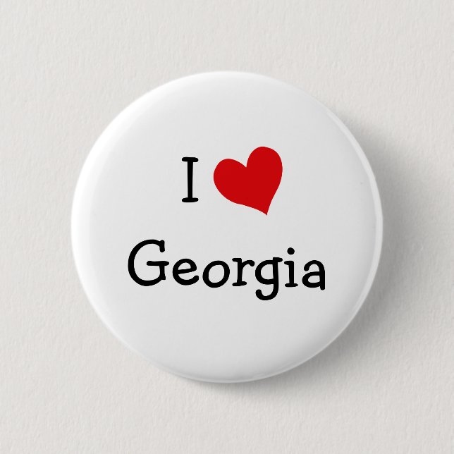 I Love Georgia 2 Inch Round Button (Front)