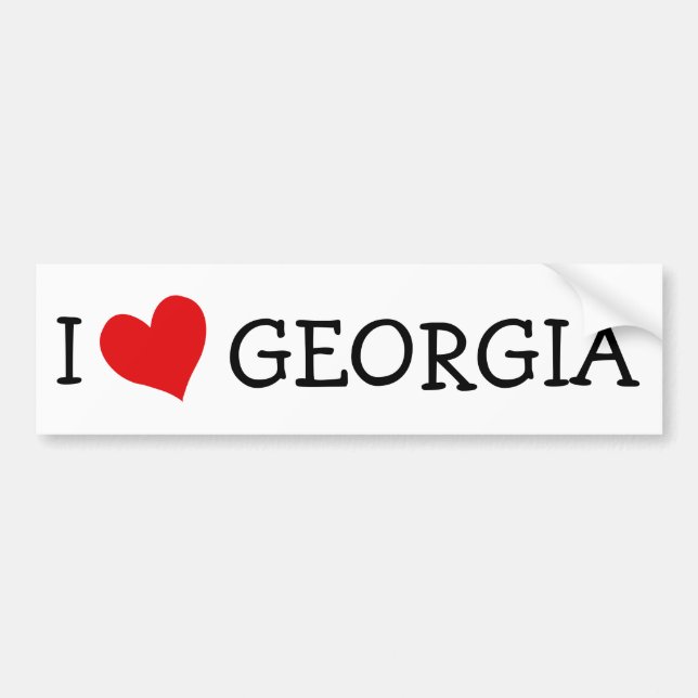 I Love Georgia Bumper Sticker (Front)