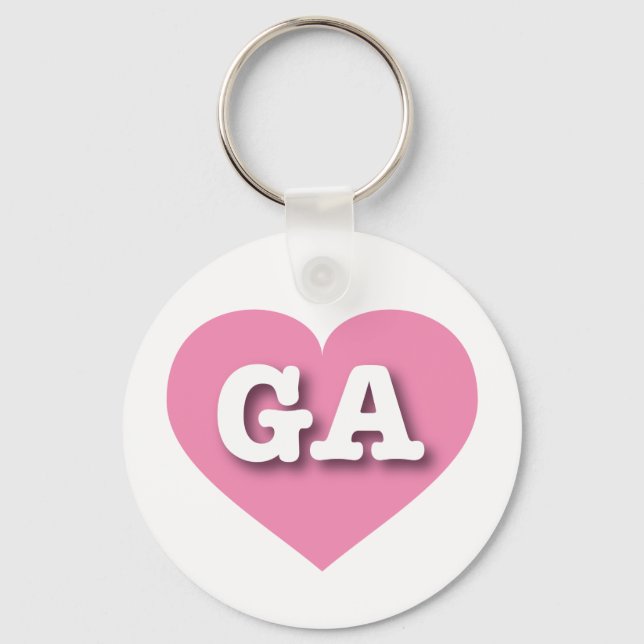 I love Georgia - GA pink heart Keychain (Front)