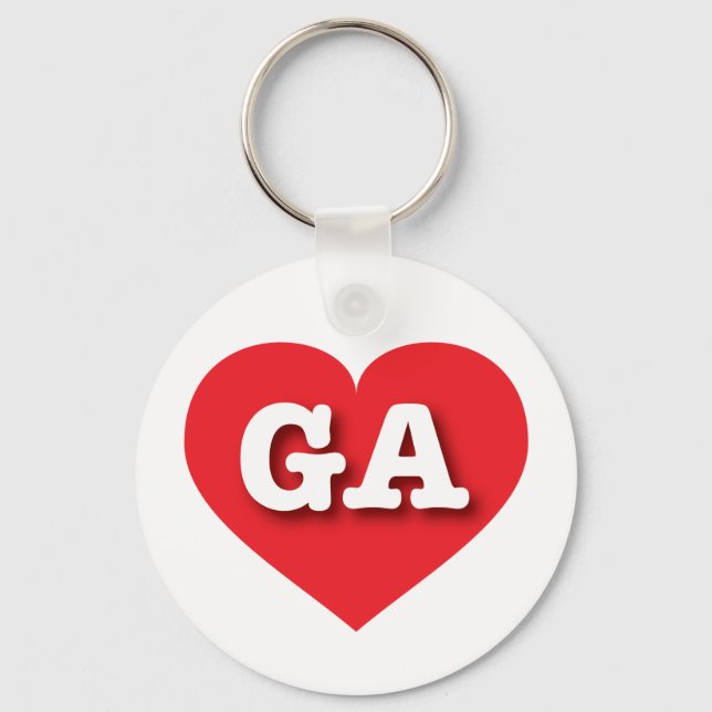 I love Georgia - GA red heart Keychain (Front)