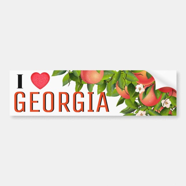 I Love Georgia Peaches Bumper Sticker (Front)